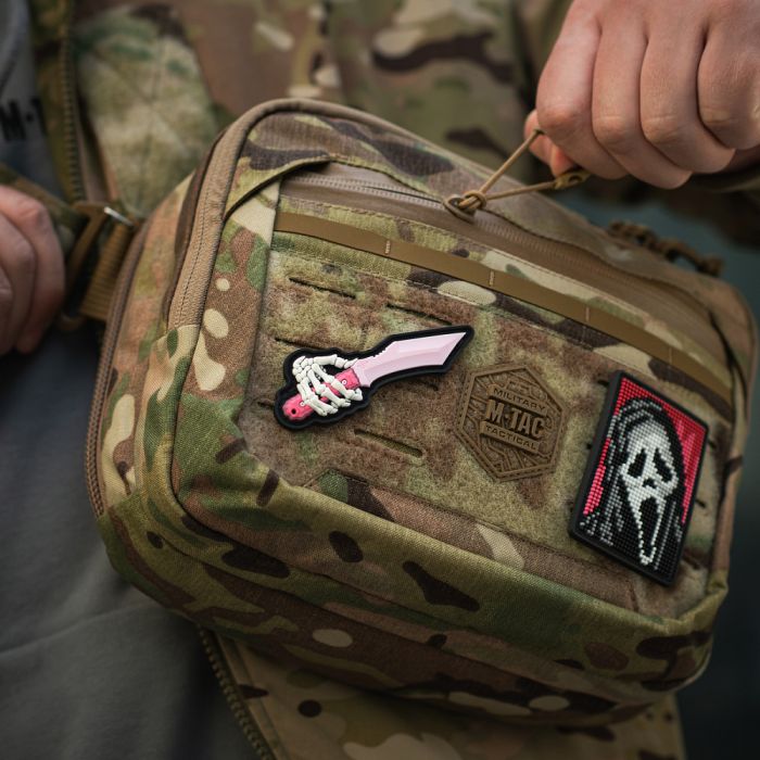 M-Tac нашивка Skeleton Knife PVC Pink