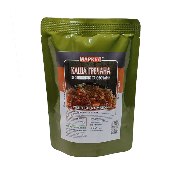 Макро Каша гречана зі свининою та овочами (реторт-пакет) 350г