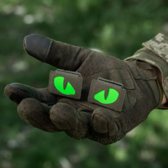 M-Tac нашивка Tiger Eyes Laser Cut (пара) Ranger Green/Green/GID