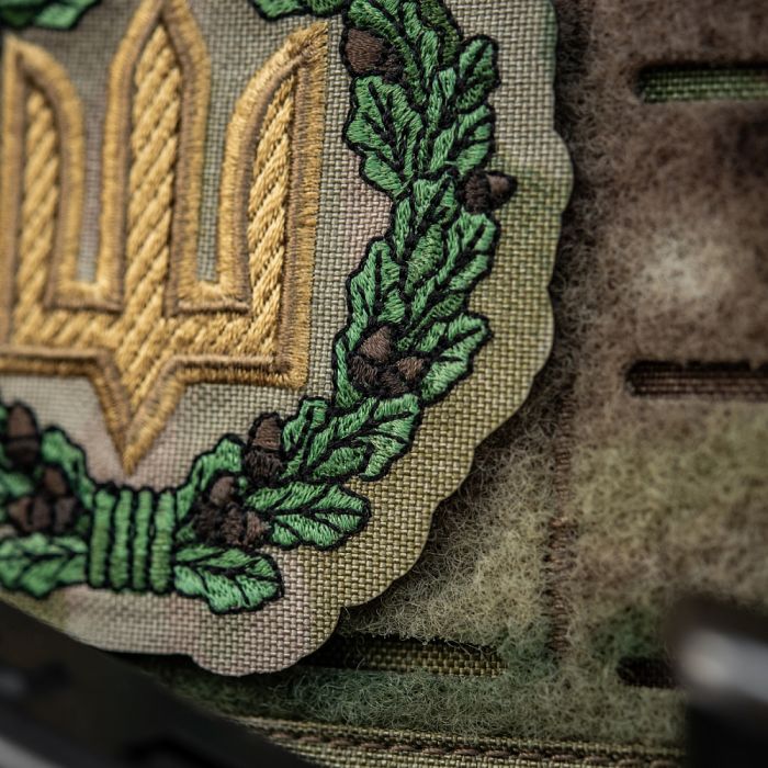 M-Tac нашивка Тризуб з дубовим вінком (вишивка) Multicam