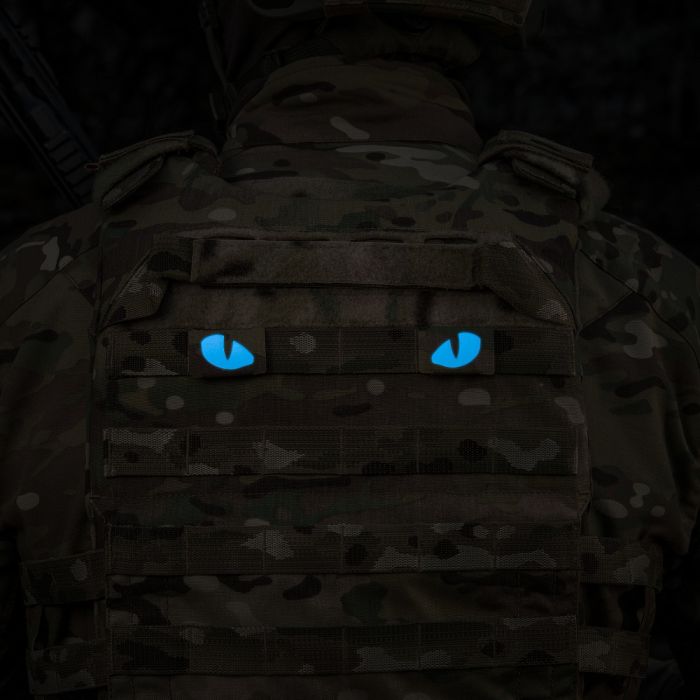 M-Tac нашивка Tiger Eyes Laser Cut (пара) Multicam/Blue/GID
