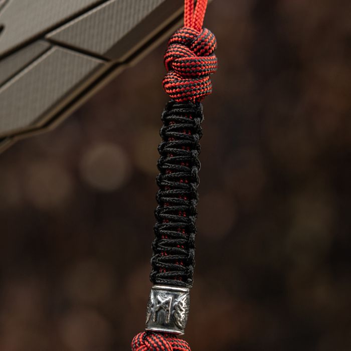 M-Tac темляк Scandinavian Mannaz Silver Black&Red