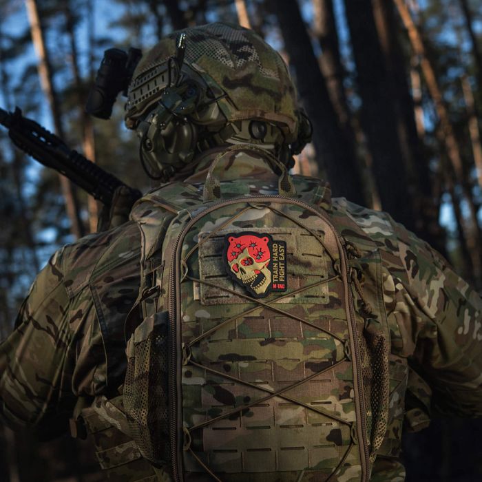 M-Tac нашивка Train Hard Fight Easy PVC Black/Red