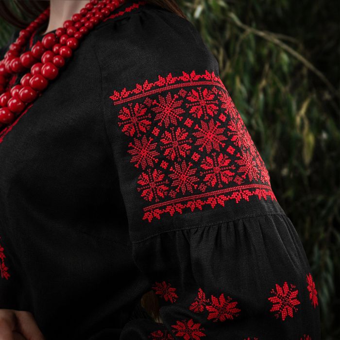 M-Tac вишиванка жіноча 100% льон чорна