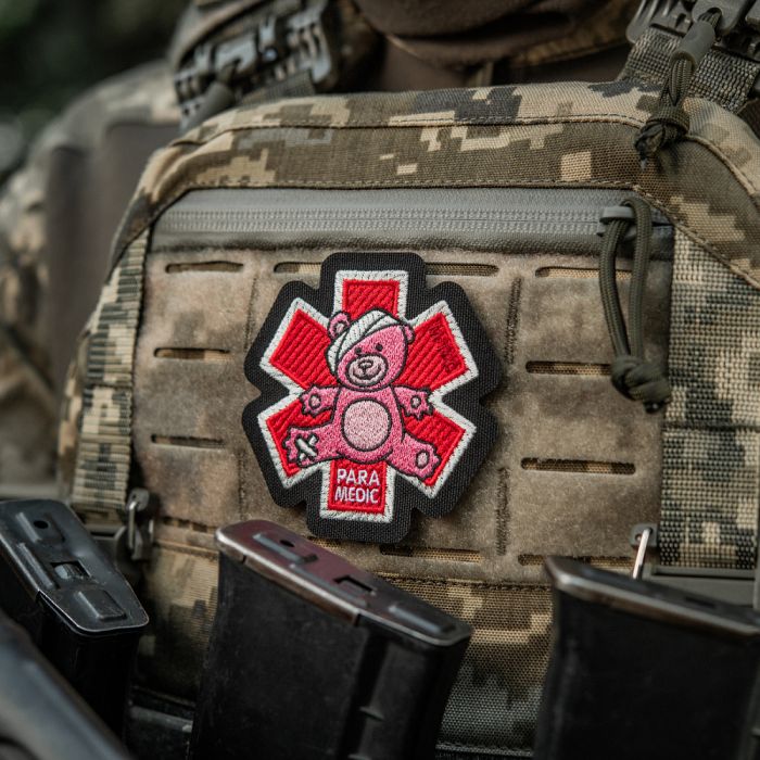 M-Tac нашивка Paramedic Медвідь (вишивка) Pink/Black