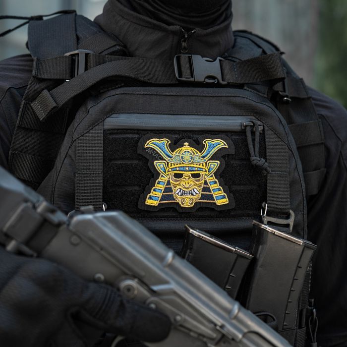 M-Tac нашивка Маска самурая (вишивка) Black