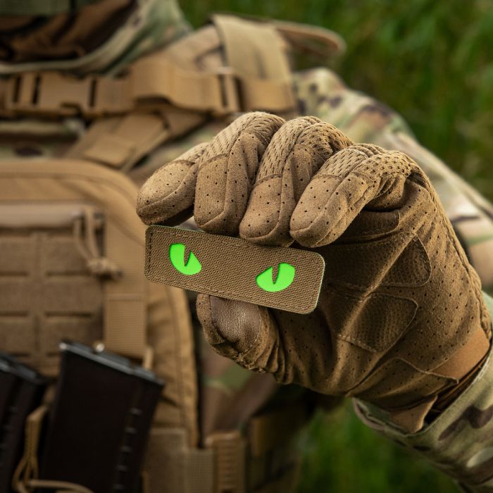 M-Tac нашивка Cat Eyes Laser Cut Coyote/Green/GID
