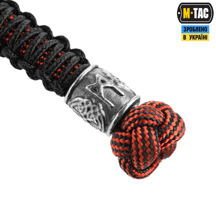 M-Tac темляк Scandinavian Mannaz Silver Black&Red