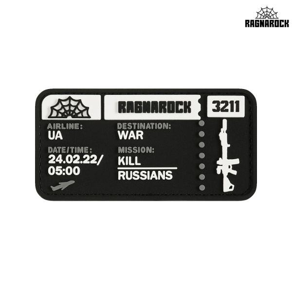 Ragnarock нашивка TICKET to the WAR Black