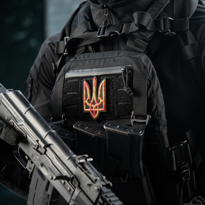 Нашивка Тризуб PVC великий вогонь