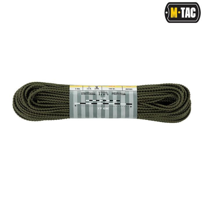 M-Tac паракорд Shock-Cord 3mm 30m Dragon Skin OD Green