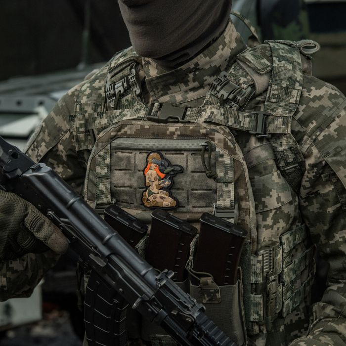 M-Tac нашивка Tactical girl №6 PVC redhead Hooligan Olive V1
