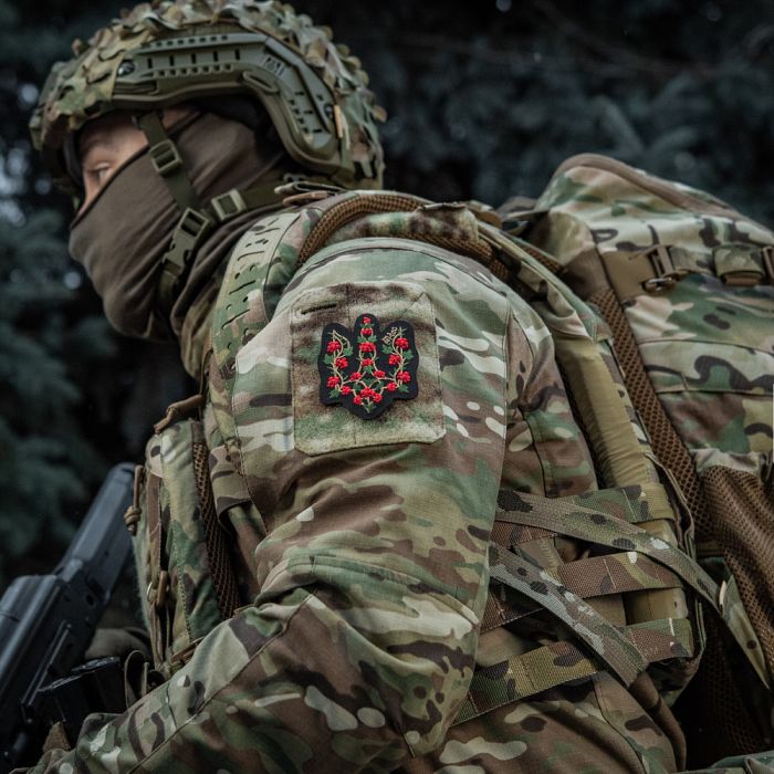 M-Tac нашивка Тризуб калина (вишивка) Black