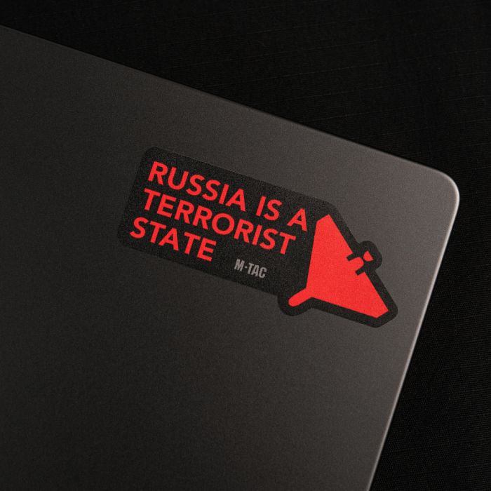 M-Tac наклейка russia is a terrorist state Small Black
