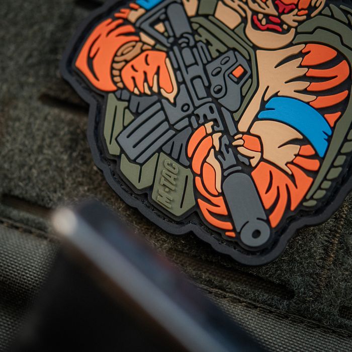 M-Tac нашивка Тигр Блакитний скотч PVC olive