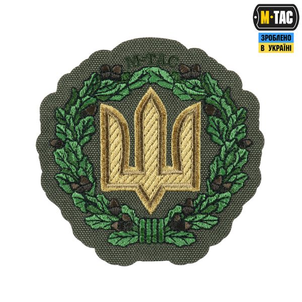 M-Tac нашивка Тризуб з дубовим вінком (вишивка) Ranger Green