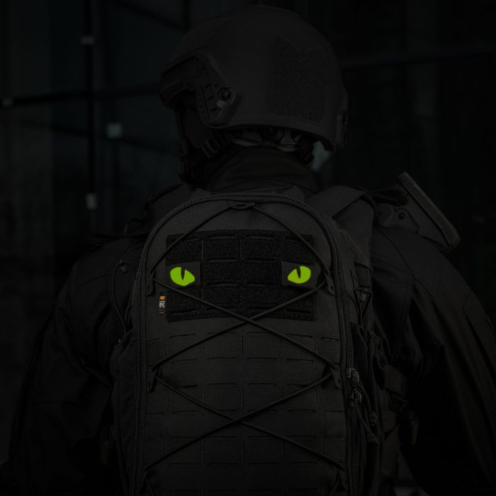 M-Tac нашивка Tiger Eyes Laser Cut (пара) Black/Yellow/GID