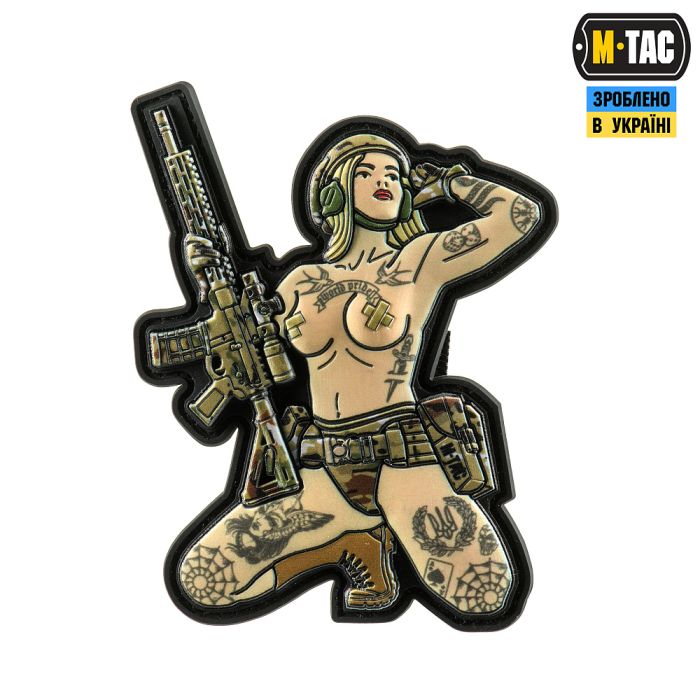 M-Tac нашивка Tactical girl №1 tattoo Тризуб PVC MC