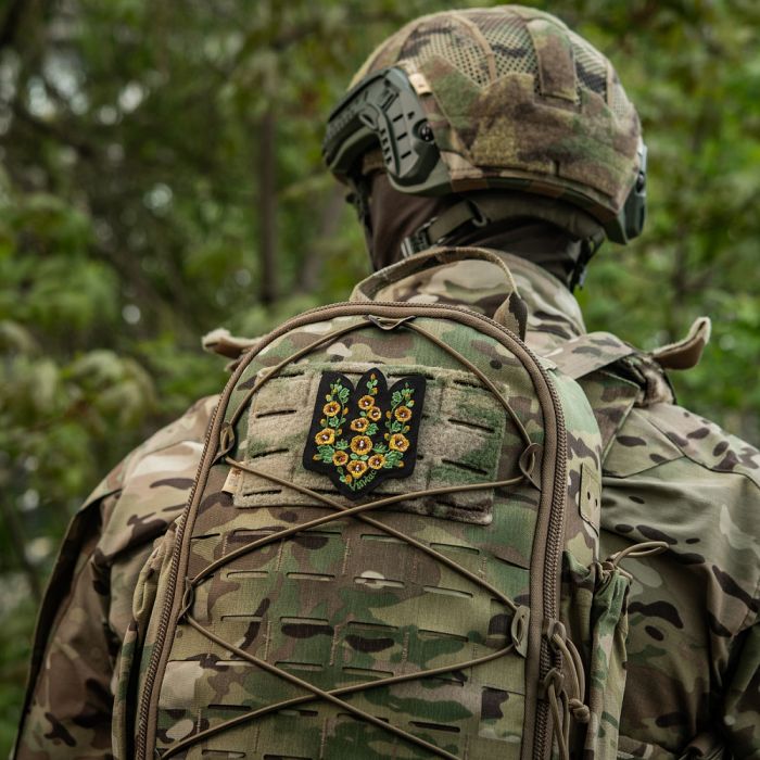 M-Tac нашивка Тризуб Мальви (вишивка) Black