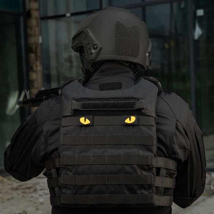 M-Tac нашивка Tiger Eyes Laser Cut (пара) Black/Yellow/GID