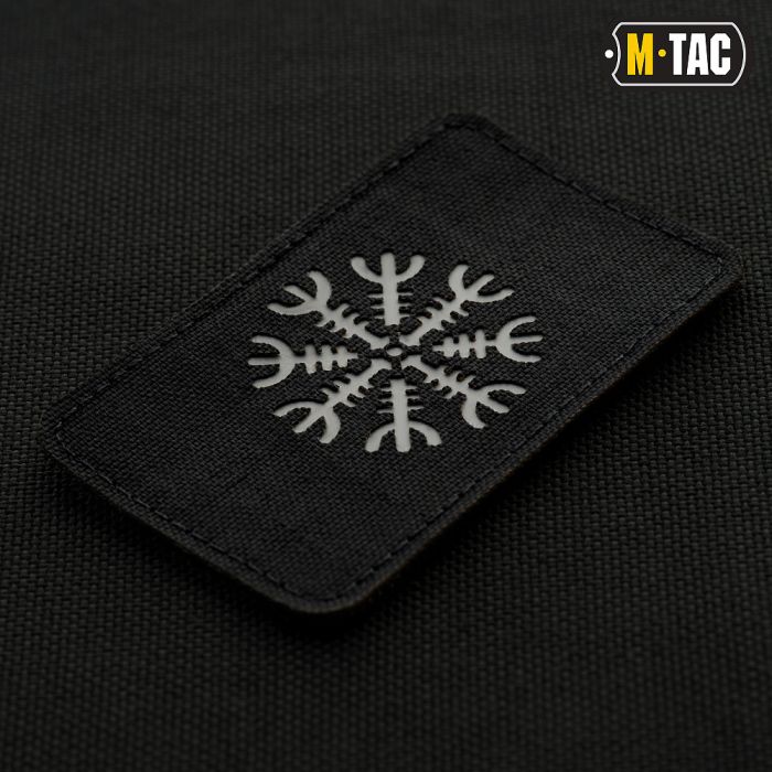 M-Tac нашивка шолом Жаху горизонтальна Laser Cut Black/Grey
