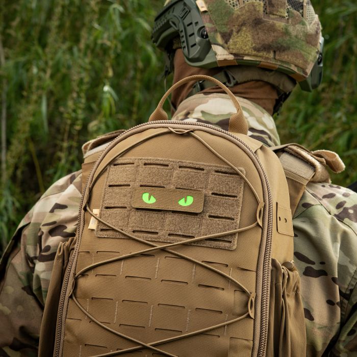 M-Tac нашивка Cat Eyes Laser Cut Coyote/Green/GID