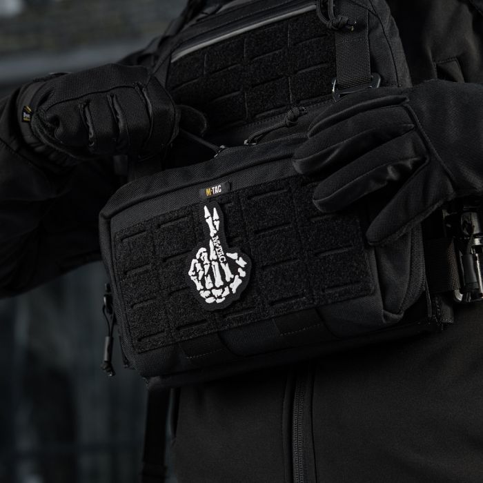 M-Tac нашивка Crossed Fingers (вишивка) Black