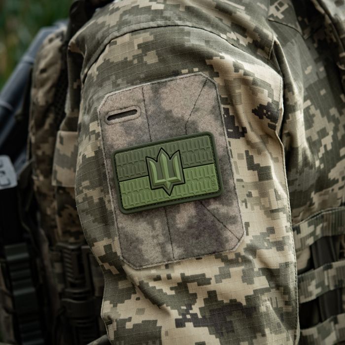 M-Tac нашивка прапор України з тризубом ЗСУ PVC Olive