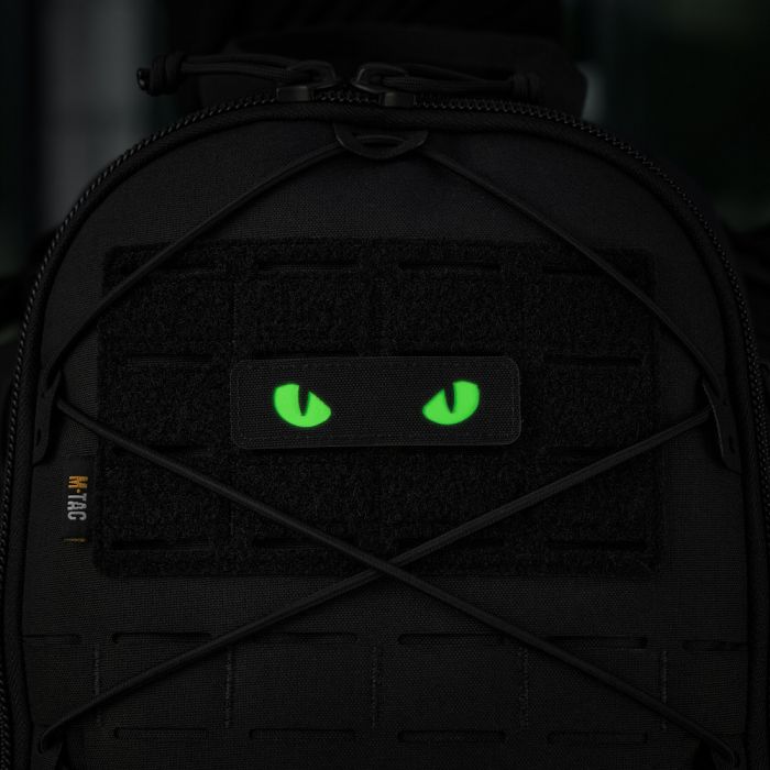 M-Tac нашивка Cat Eyes Laser Cut Black/Green/GID