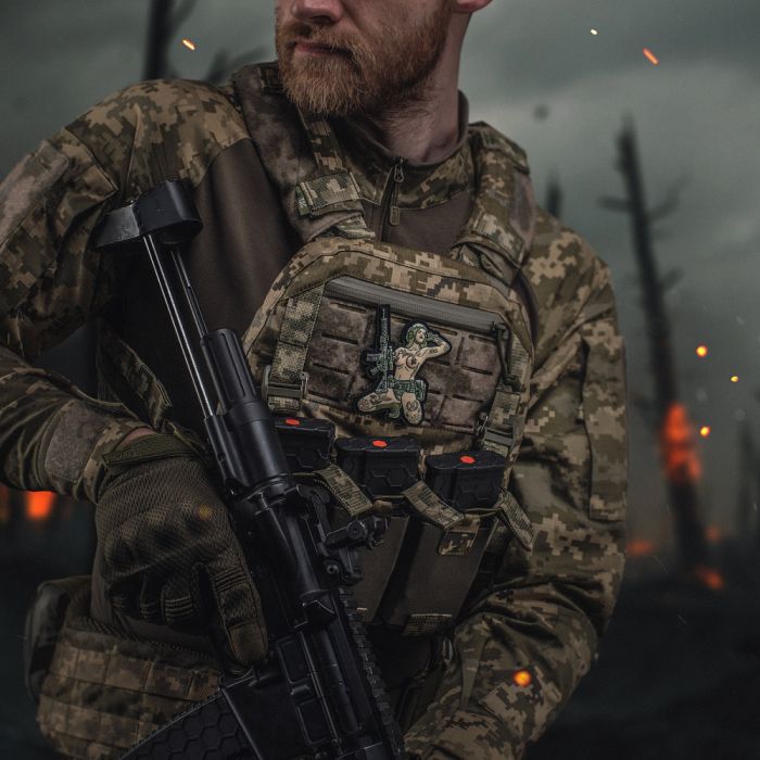 M-Tac нашивка Tactical girl №1 tattoo Тризуб PVC MM14