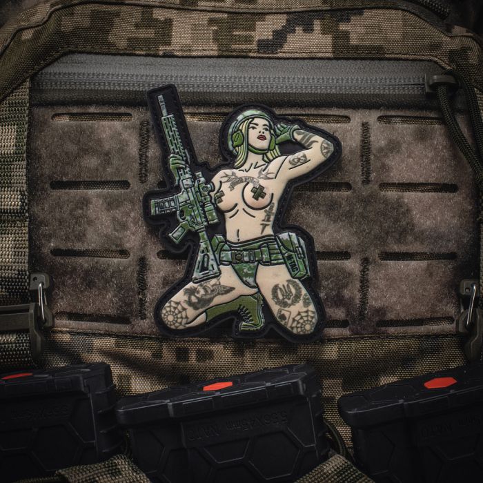 M-Tac нашивка Tactical girl №1 tattoo Тризуб PVC MM14