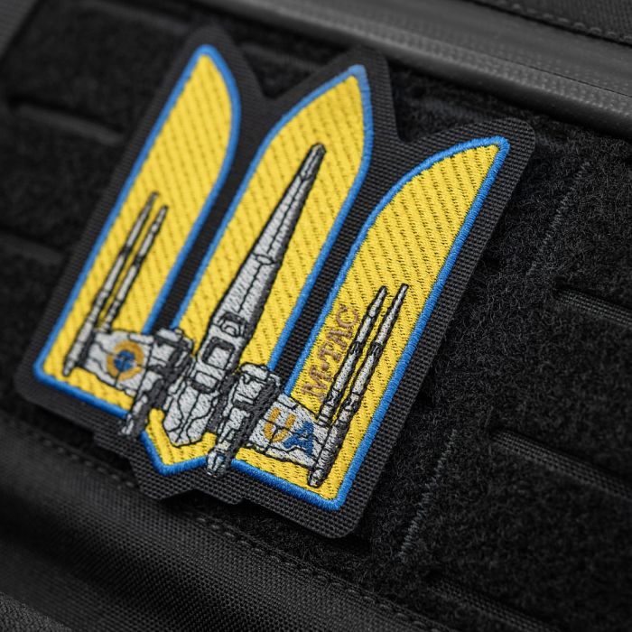 M-Tac нашивка Тризуб UA-Wing (вишивка) Black