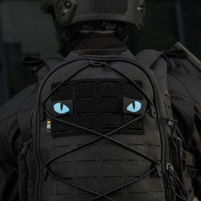 M-Tac нашивка Tiger Eyes Laser Cut (пара) Black/Blue/GID