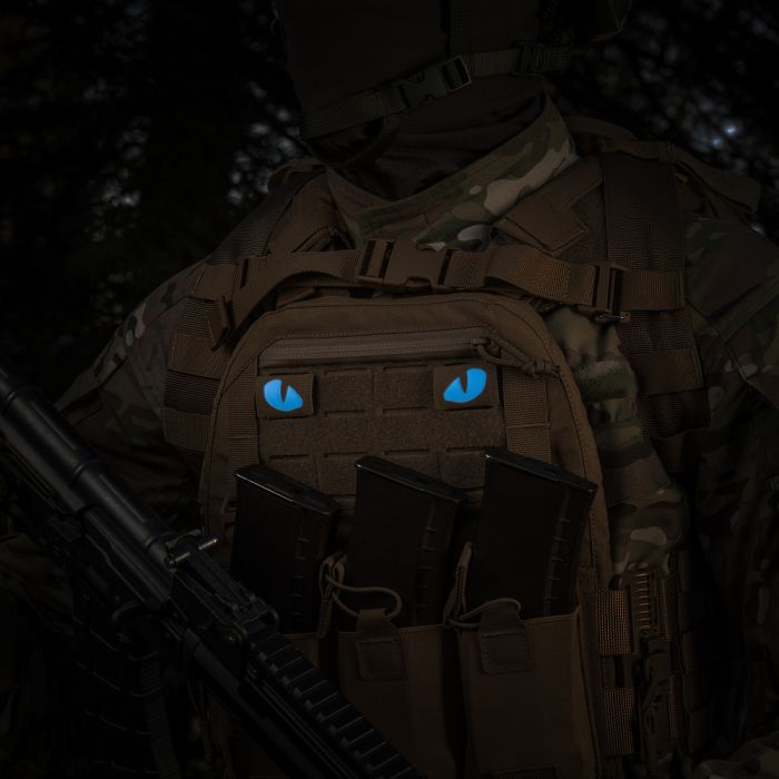 M-Tac нашивка Tiger Eyes Laser Cut (пара) Coyote/Blue/GID