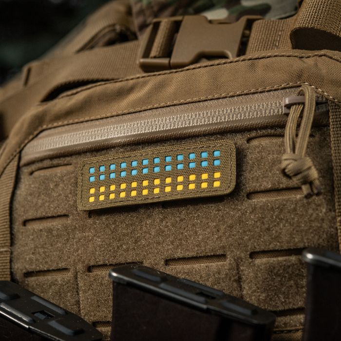 M-Tac нашивка прапор України 25х80 Laser Cut Coyote/Yellow/Blue/GID