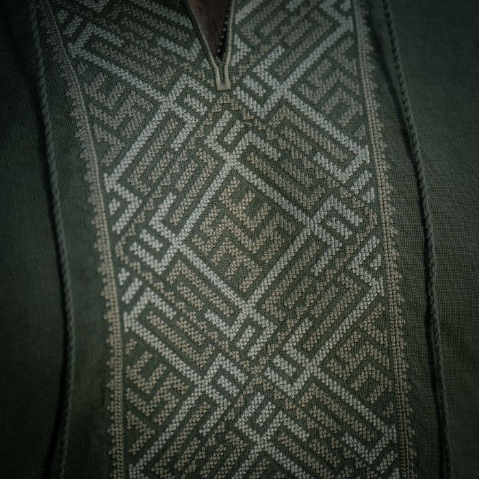 M-Tac вишиванка 100% льон тип 2 олива