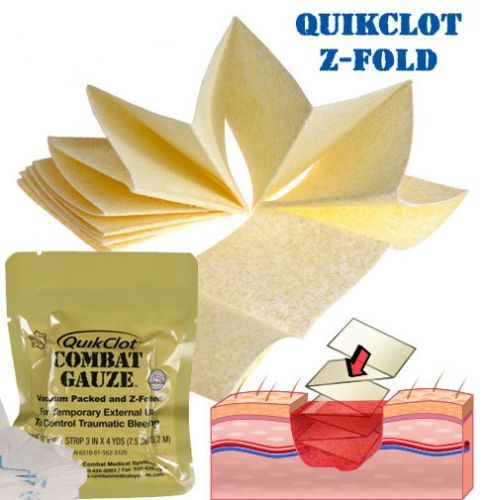 QuikClot кровозупинний бинт Combat Gauze Z-Fold 7,5см/3,7см