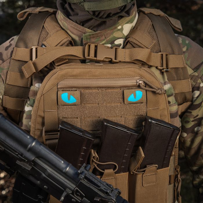 M-Tac нашивка Tiger Eyes Laser Cut (пара) Coyote/Blue/GID