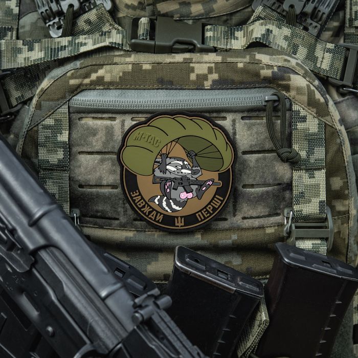 M-Tac нашивка Єнот сіро-рожевий (PVC)