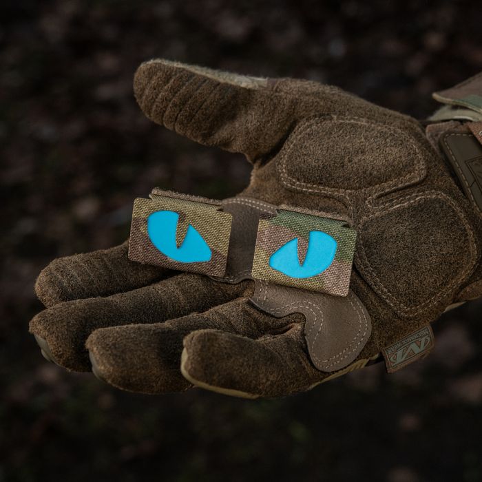 M-Tac нашивка Tiger Eyes Laser Cut (пара) Multicam/Blue/GID