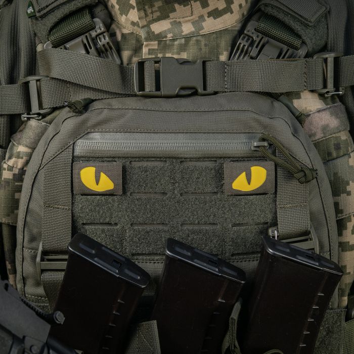 M-Tac нашивка Tiger Eyes Laser Cut (пара) Ranger Green/Yellow/GID