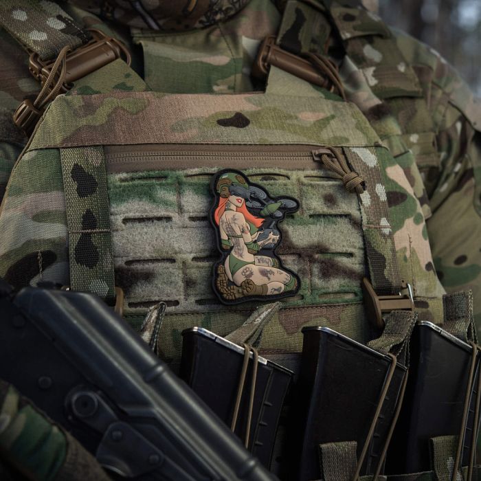 M-Tac нашивка Tactical girl №6 PVC redhead Hooligan Olive V2