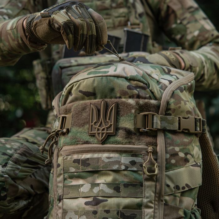 Нашивка Тризуб PVC великий койот