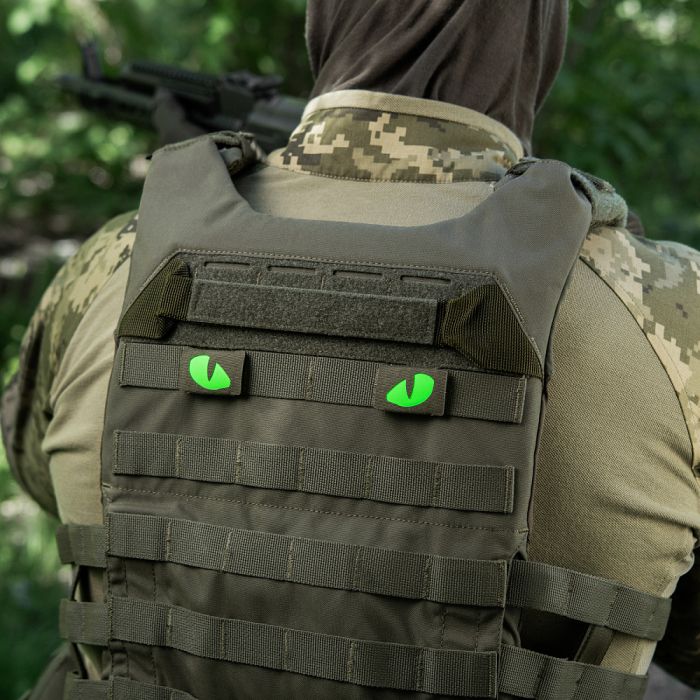 M-Tac нашивка Tiger Eyes Laser Cut (пара) Ranger Green/Green/GID