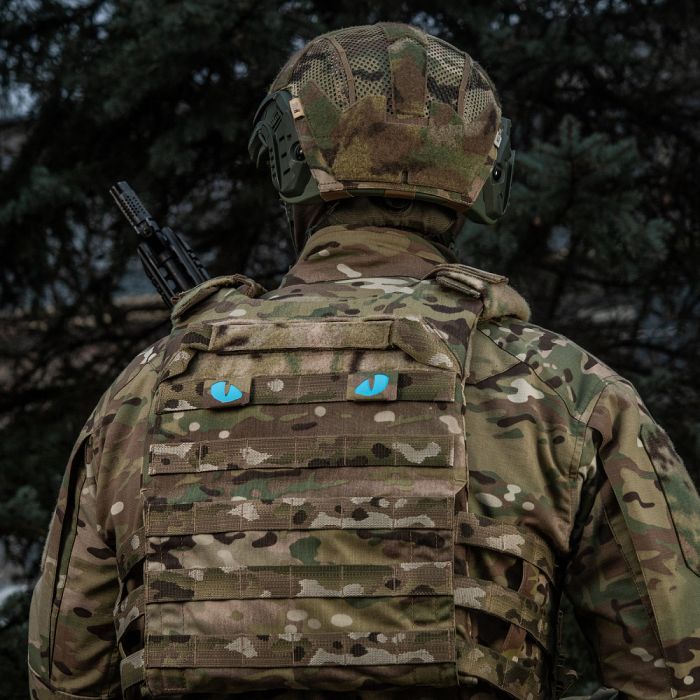 M-Tac нашивка Tiger Eyes Laser Cut (пара) Multicam/Blue/GID