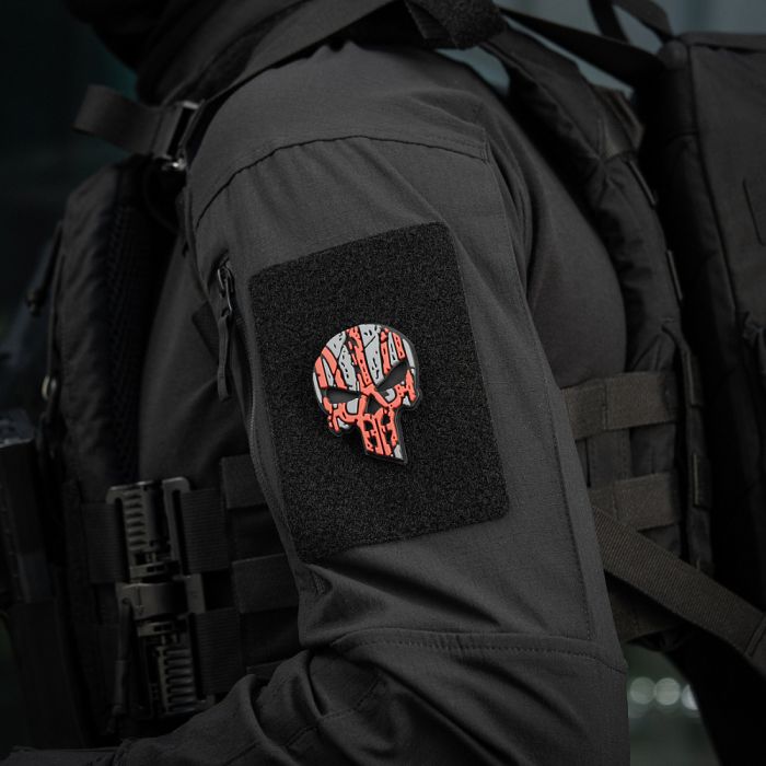 M-Tac нашивка Ukrainian Punisher 3D PVC Red/Black type 2