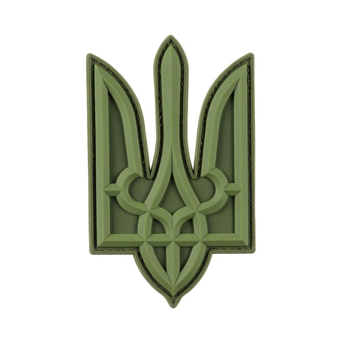 Нашивка Тризуб PVC великий олива