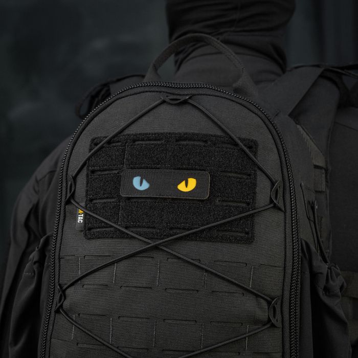 M-Tac нашивка Cat Eyes Laser Cut Black/Yellow/Blue/GID