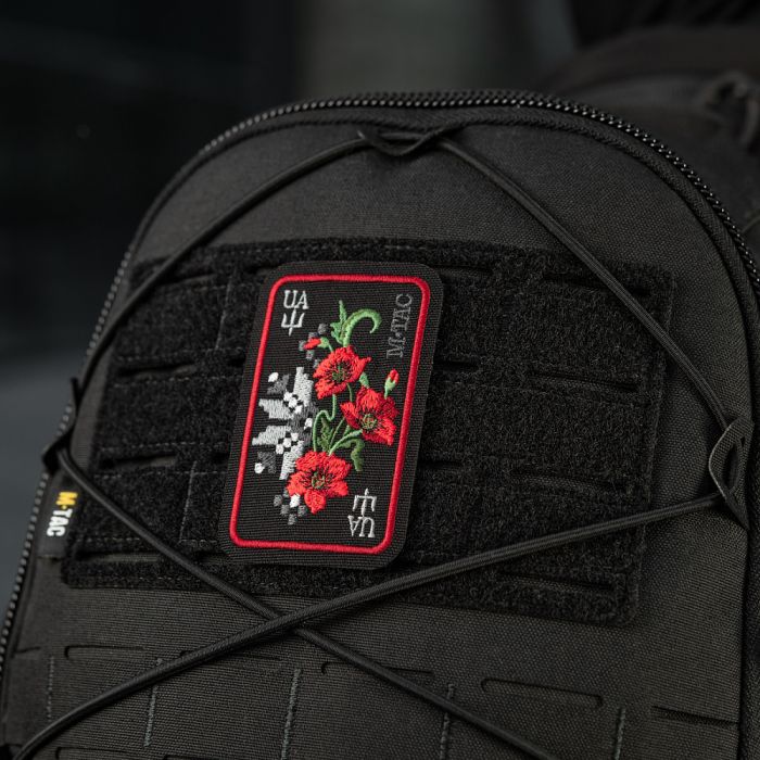 M-Tac нашивка Орнамент Мак (вишивка) Black/Red