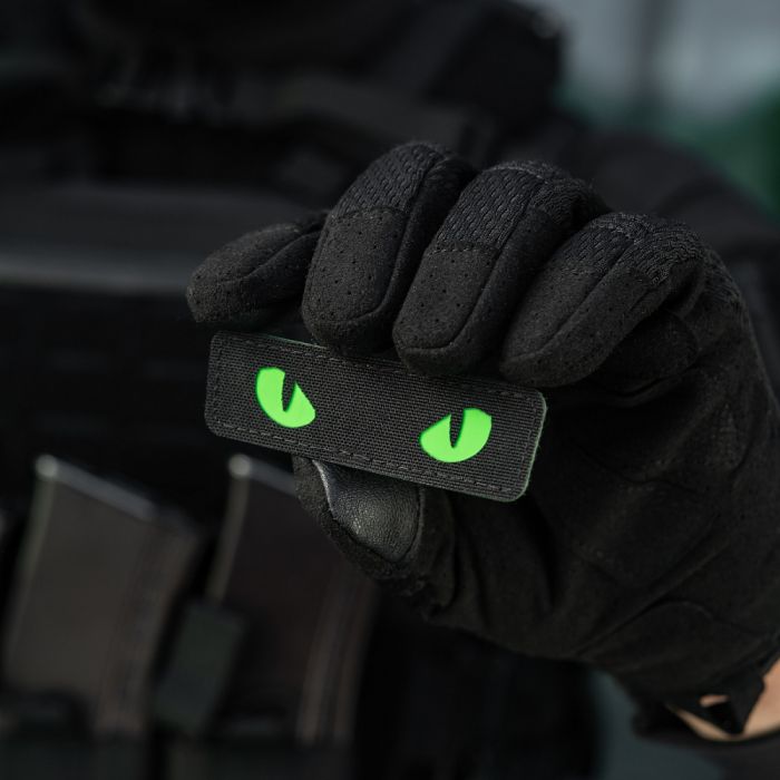 M-Tac нашивка Cat Eyes Laser Cut Black/Green/GID